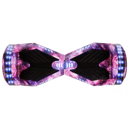 Pachet Hoverboard 6.5 inch cu Scaun Confort, Transformers Galaxy Pink PRO, Autonomie Extinsa si Hoverkart cu Burete Alb, Smart Balance 4