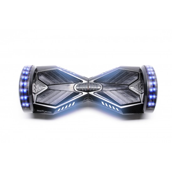 Pachet Hoverboard 6.5 inch cu Scaun Confort, Transformers Carbon PRO, Autonomie Standard si Hoverkart cu Burete Alb, Smart Balance 4