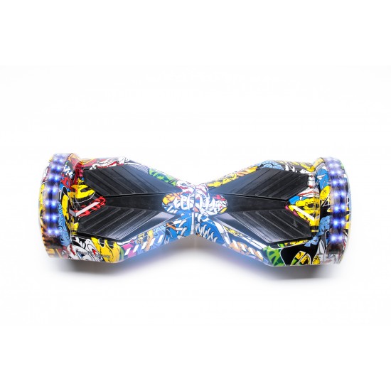 Pachet Hoverboard 6.5 inch cu Scaun Confort, Transformers HipHop PRO, Autonomie Standard si Hoverkart cu Burete Alb, Smart Balance 4