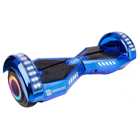 Pachet Hoverboard 6.5 inch cu Scaun Confort, Transformers ElectroBlue PRO, Autonomie Standard si Hoverkart cu Burete Alb, Smart Balance 6