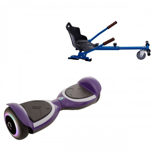Pachet Hoverboard 6.5 inch cu Scaun Standard, Jetson Prism Purple Plus, Autonomie Standard și Hoverkart Ergonomic Albastru, Smart Balance