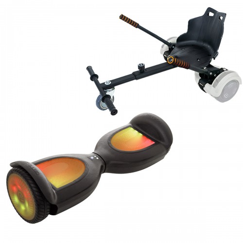 Pachet Hoverboard 6.5 inch cu Scaun Standard, Jetson Prism Black PRO, Autonomie Standard și Hoverkart Ergonomic Negru, Smart Balance