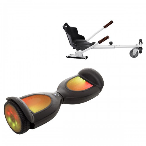 Pachet Hoverboard 6.5 inch cu Scaun Standard, Jetson Prism Black PRO, Autonomie Standard și Hoverkart Ergonomic Alb, Smart Balance