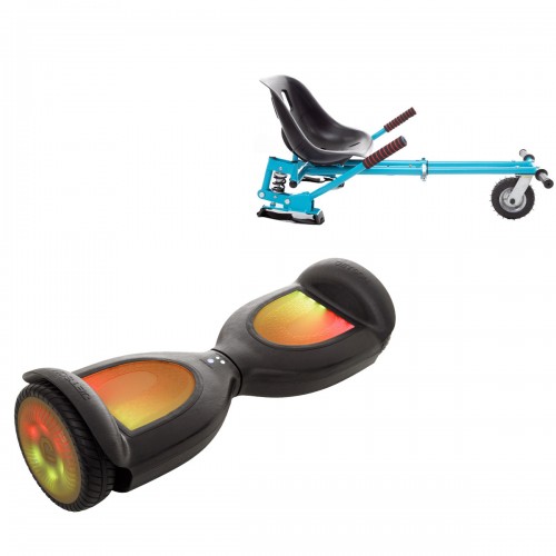 Pachet Hoverboard 6.5 inch cu Scaun cu Suspensii, Jetson Prism Black PRO, Autonomie Standard și Hoverkart Albastru cu Suspensii Duble, Smart Balance
