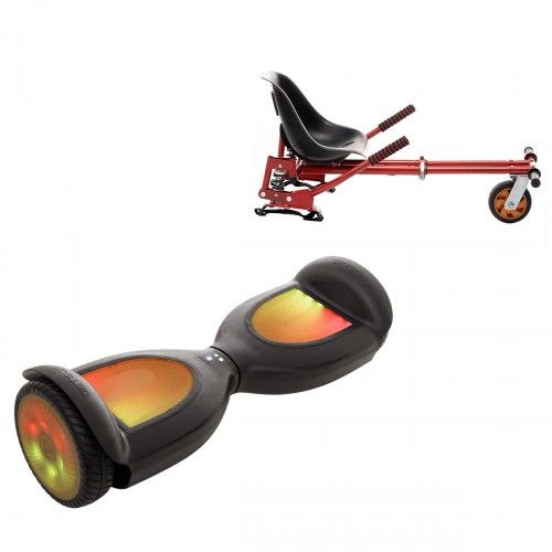 Pachet Hoverboard 6.5 inch cu Scaun cu Suspensii, Jetson Prism Black PRO, Autonomie Standard și Hoverkart Rosu cu Suspensii Duble, Smart Balance