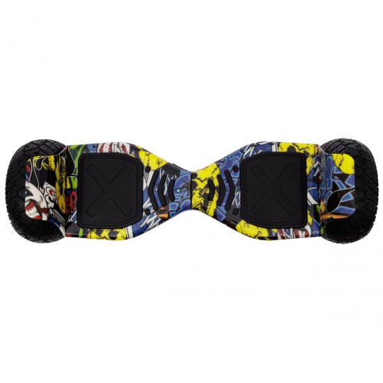 Pachet Hoverboard 8.5 inch cu Scaun Confort, Hummer HipHop PRO, Autonomie Extinsa si Hoverkart cu Burete Alb, Smart Balance 4