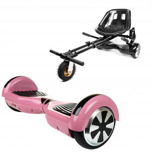 Pachet Hoverboard cu Scaun Smartbalance™, Regular Roz, roti 6.5 inch, Bluetooth, Autobalans, LED Lights, 700W, Baterie cu Celule Samsung + Scaun Hoverboard cu Suspensii Negru