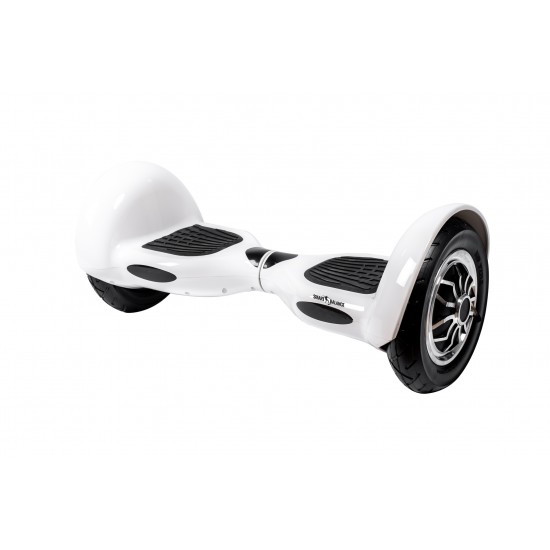 Hoverboard Smart Balance, OffRoad White, roti 10 inch, Bluetooth, Autobalans, Led Lights, 700W, Baterie cu Celule Samsung
