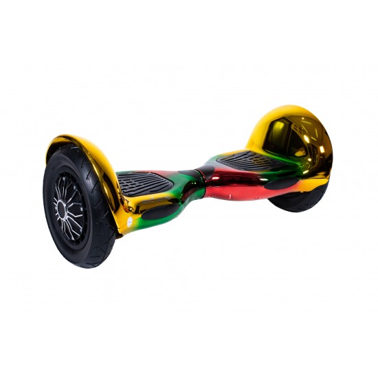 Set Hoverboard OffRoad cu Scaun, Hoverkart Albastru cu Suspensii Duble, Boxe Bluetooth, Lumini LED si Auto Balans, roti 10'', 15km Autonomie, Putere 700W, Baterie 4Ah Samsung Cell, Smart Balance OffRoad California 4