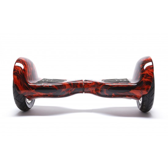 Set Hoverboard OffRoad cu Scaun, Hoverkart Albastru cu Suspensii Duble, Boxe Bluetooth, Lumini LED si Auto Balans, roti 10'', 15km Autonomie, Putere 700W, Baterie 4Ah Samsung Cell, Smart Balance OffRoad Flame 2