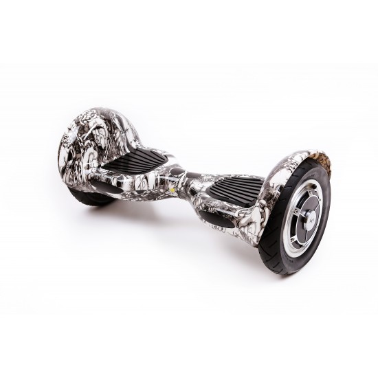Set Hoverboard 10 inch cu Scaun Standard, Off-Road SkullHead, Autonomie Standard si Hoverkart Ergonomic Negru, Smart Balance 3