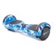 Hoverboard Smart Balance™, Regular Camouflage Blue cu Maner, roti 6.5 inch, Bluetooth, Autobalans, LED Lights, 700W, Baterie cu Celule Samsung