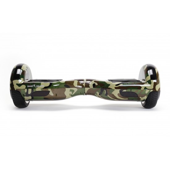 Set Hoverboard cu Scaun, Hoverkart Negru cu Suspensii Duble, Boxe Bluetooth, Lumini LED si Auto Balans, roti 6.5'', 15km Autonomie, Putere 700W, Baterie 4Ah Samsung Cell, Smart Balance Regular Camouflage Green 3