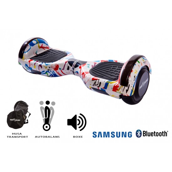 Set Hoverboard cu Scaun, Hoverkart Confort, Boxe Bluetooth, Lumini LED si Auto Balans, roti 6.5'', 15km Autonomie, Putere 700W, Baterie 4Ah Samsung Cell, Smart Balance Regular Splash 2