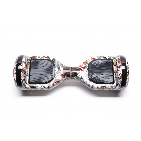 Pachet Hoverboard 6.5 inch cu Scaun cu Suspensii, Regular Tattoo, Autonomie Extinsa si Hoverkart Negru cu Suspensii Duble, Smart Balance 3