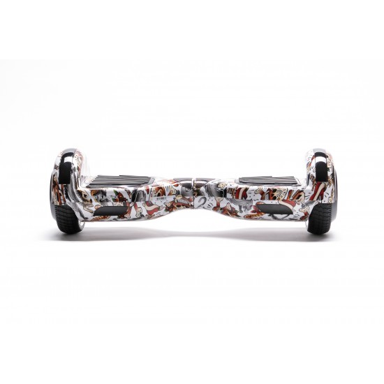 Pachet Hoverboard 6.5 inch cu Scaun cu Suspensii, Regular Tattoo, Autonomie Extinsa si Hoverkart Negru cu Suspensii Duble, Smart Balance 4