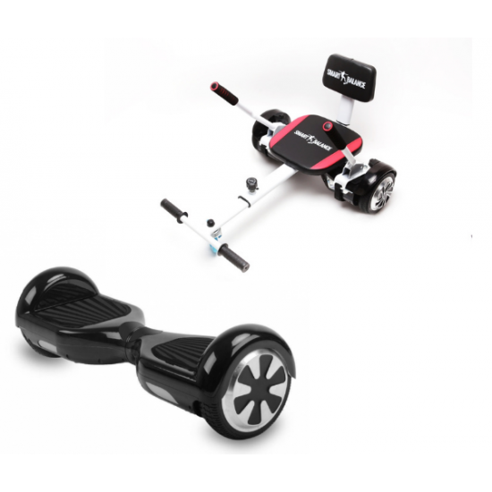 Pachet Hoverboard cu Scaun Smartbalance™, Regular Negru, roti 6.5 inch, Bluetooth, Autobalans, LED Lights, 700W + Scaun Hoverboard cu Burete