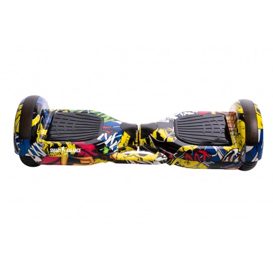 Set Hoverboard cu Scaun, Hoverkart Confort, Boxe Bluetooth, Lumini LED si Auto Balans, roti 6.5'', 15km Autonomie, Putere 700W, Baterie 4Ah Samsung Cell, Smart Balance Regular HipHop cu maner 4