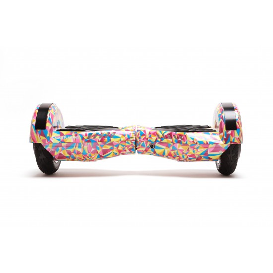 Set Hoverboard cu Scaun, Hoverkart Albastru cu Suspensii Duble, Boxe Bluetooth, Lumini LED si Auto Balans, roti 6.5'', 15km Autonomie, Putere 700W, Baterie 4Ah Samsung Cell, Smart Balance Transformers Abstract 4