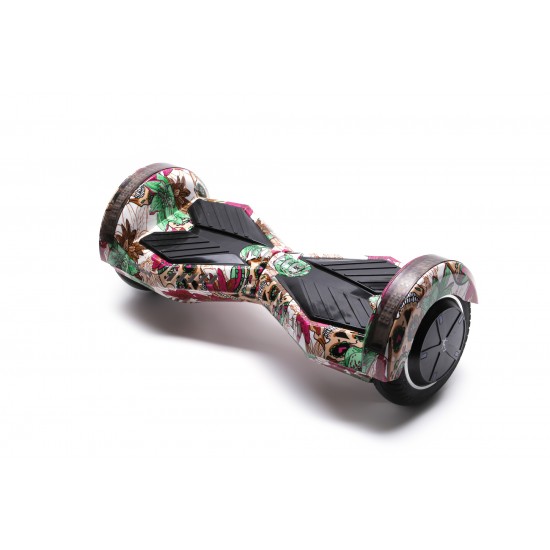 Pachet Hoverboard 8 inch cu Scaun cu Suspensii, Transformers SkullColor, Autonomie Standard si Hoverkart Negru cu Suspensii Duble, Smart Balance 2
