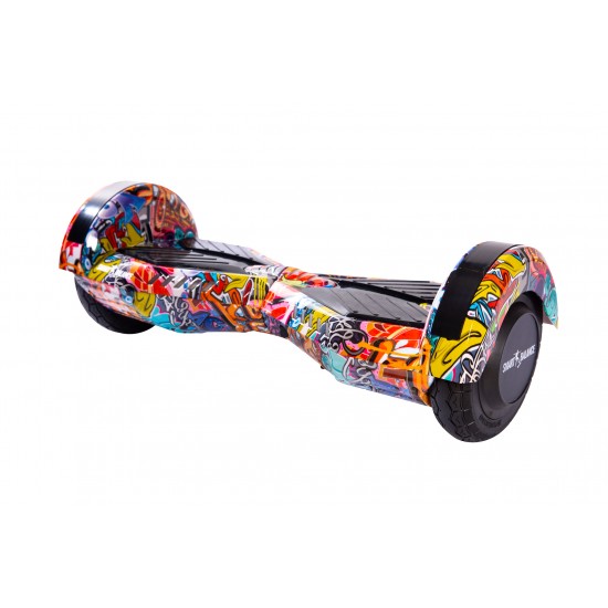 Set Hoverboard cu Scaun, Hoverkart Albastru cu Suspensii Duble, Boxe Bluetooth, Lumini LED si Auto Balans, roti 6.5'', 15km Autonomie, Putere 700W, Baterie 4Ah Samsung Cell, Smart Balance Transformers HipHop Orange 3