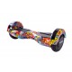 Set Hoverboard cu Scaun, Hoverkart Negru cu Suspensii Duble, Boxe Bluetooth, Lumini LED si Auto Balans, roti 6.5'', 15km Autonomie, Putere 700W, Baterie 4Ah Samsung Cell, Smart Balance Transformers HipHop Orange 4