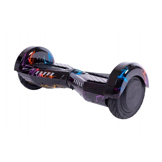 Pachet Hoverboard 8 inch cu Scaun cu Suspensii, Transformers Thunderstorm Blue, Autonomie Standard si Hoverkart Negru cu Suspensii Duble, Smart Balance 5