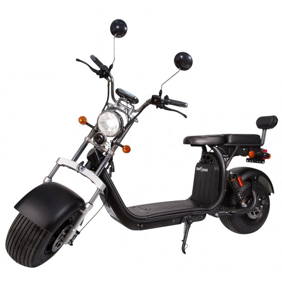 Moped Electric Premium SB50 Urban License Extended Range, 1500W, 40AH, 45km-h, 120 km Autonomie, Negru, Smart Balance