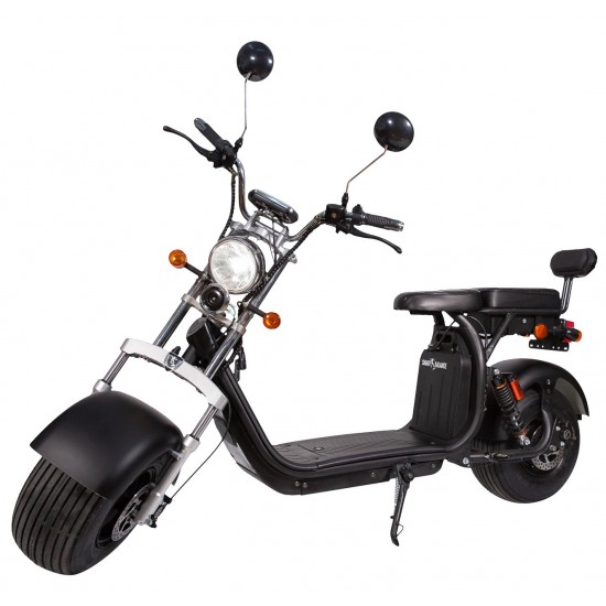 Moped Electric Premium SB50 Urban License plus pachet Extended Range - baterie extra de 20Ah, 1500W, 40Ah total, 45km-h, 120 km Autonomie, Negru, Smart Balance 1