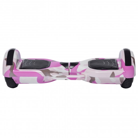 Set Hoverboard cu Scaun, Hoverkart Albastru cu Suspensii Duble, Boxe Bluetooth, Lumini LED si Auto Balans, roti 6.5'', 15km Autonomie, Putere 700W, Baterie 4Ah Samsung Cell, Smart Balance Regular Camouflage Pink cu maner 3
