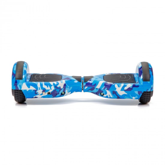 Set Hoverboard cu Scaun, Hoverkart Roz cu Suspensii Duble, Boxe Bluetooth, Lumini LED si Auto Balans, roti 6.5'', 15km Autonomie, Putere 700W, Baterie 4Ah Samsung Cell, Smart Balance Regular Camouflage Blue cu maner 5