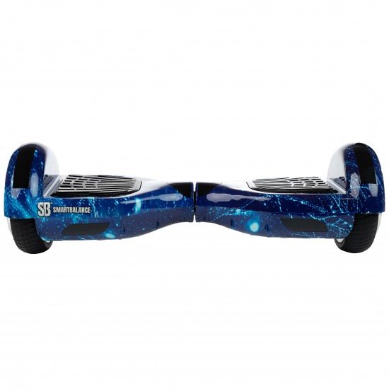 Pachet Hoverboard 6.5 inch cu Scaun Confort, Regular Galaxy Blue PRO, Autonomie Extinsa si Hoverkart cu Burete Negru, Smart Balance 3