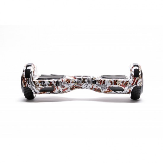 Pachet Hoverboard 6.5 inch cu Scaun Confort, Regular Tattoo PRO, Autonomie Extinsa si Hoverkart cu Burete Negru, Smart Balance 3