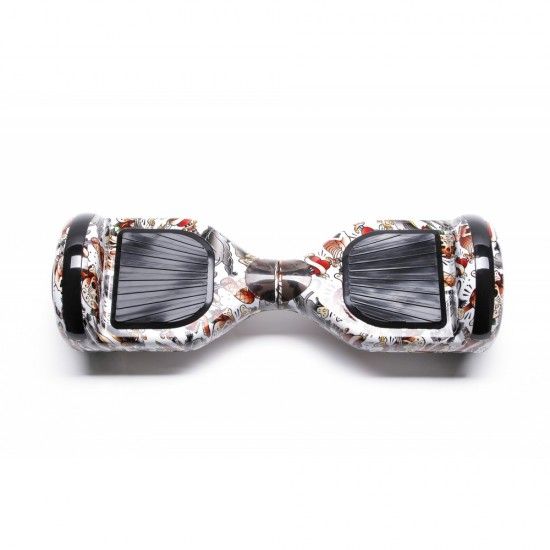 Pachet Hoverboard 6.5 inch cu Scaun Confort, Regular Tattoo PRO, Autonomie Extinsa si Hoverkart cu Burete Negru, Smart Balance 4