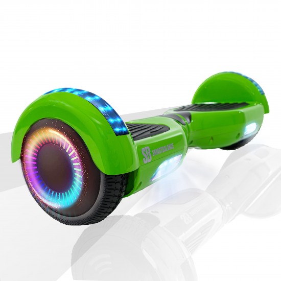 Pachet Hoverboard 6.5 inch cu Scaun Standard, Regular Green PRO, Autonomie Extinsa si Hoverkart Ergonomic Alb, Smart Balance 2