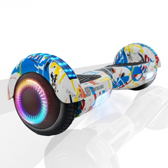 Pachet Hoverboard 6.5 inch cu Scaun Standard, Regular Splash PRO, Autonomie Standard si Hoverkart Ergonomic Alb, Smart Balance 2