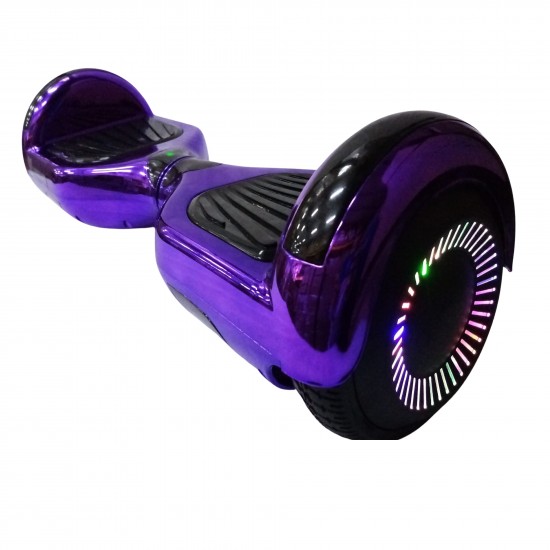 Pachet Hoverboard 6.5 inch cu Scaun Standard, Regular ElectroPurple PRO, Autonomie Standard si Hoverkart Ergonomic Alb, Smart Balance 2