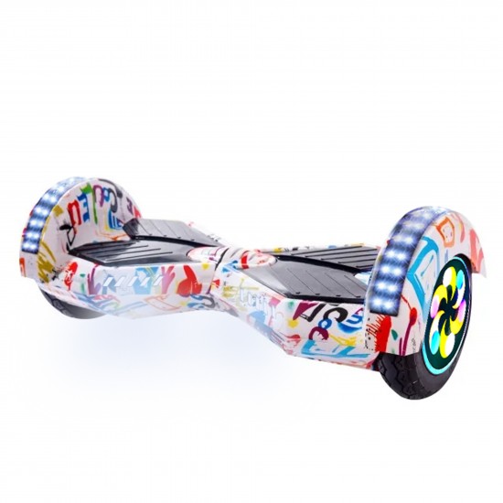 Pachet Hoverboard 8 inch cu Scaun Standard, Transformers Splash PRO, Autonomie Standard si Hoverkart Ergonomic Alb, Smart Balance 2