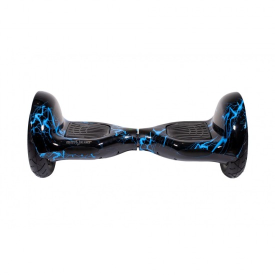 Pachet Hoverboard 10 inch cu Scaun Standard, Off-Road Thunderstorm Blue, Autonomie Extinsa si Hoverkart Ergonomic Albastru, Smart Balance 3