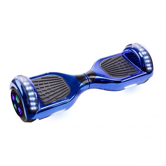 Pachet Hoverboard 6.5 inch cu Scaun cu Suspensii, Regular ElectroBlue Junior, Autonomie Standard si Hoverkart Negru cu Suspensii Duble, Smart Balance 3
