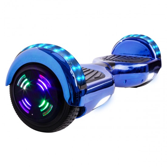 Pachet Hoverboard 6.5 inch cu Scaun cu Suspensii, Regular ElectroBlue Junior, Autonomie Standard si Hoverkart Negru cu Suspensii Duble, Smart Balance 2