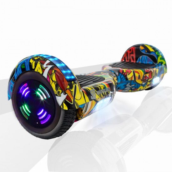Pachet Hoverboard 6.5 inch cu Scaun Standard, Regular HipHop Junior, Autonomie Standard si Hoverkart Ergonomic Portocaliu, Smart Balance 2