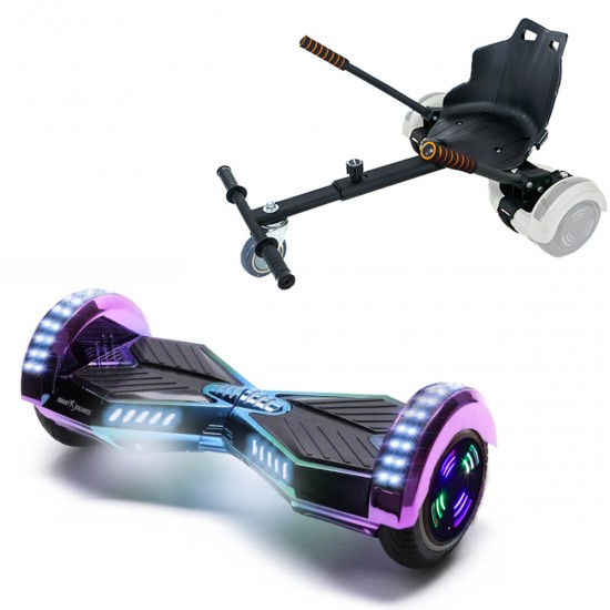 Pachet Hoverboard 6.5 inch cu Scaun Standard, Transformers Dakota Junior, Autonomie Standard si Hoverkart Ergonomic Negru, Smart Balance