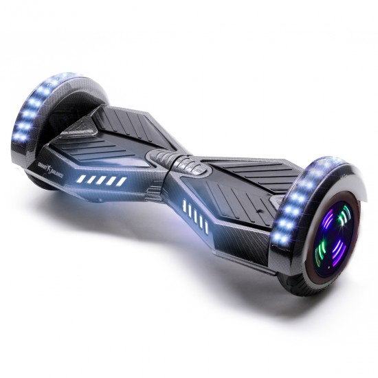 Pachet Hoverboard 6.5 inch cu Scaun cu Suspensii, Transformers Carbon Junior, Autonomie Standard si Hoverkart Rosu cu Suspensii Duble, Smart Balance 2