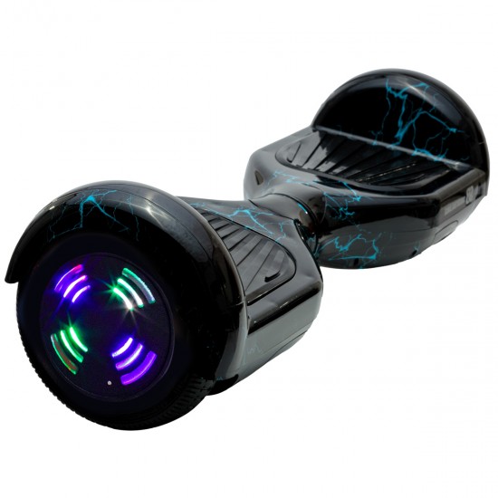 Pachet Hoverboard 6.5 inch cu Scaun cu Suspensii, Regular Thunderstorm Blue Junior, Autonomie Standard si Hoverkart Rosu cu Suspensii Duble, Smart Balance 2