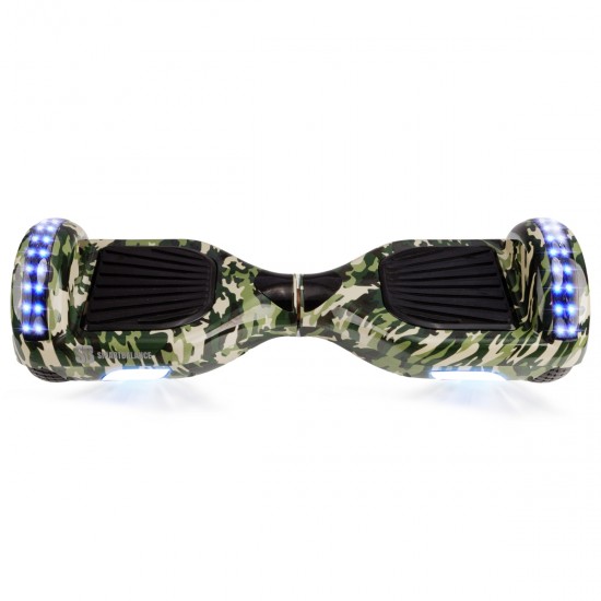 Pachet Hoverboard 6.5 inch cu Scaun Standard, Regular Camouflage Green Junior, Autonomie Standard si Hoverkart Ergonomic Portocaliu, Smart Balance 5