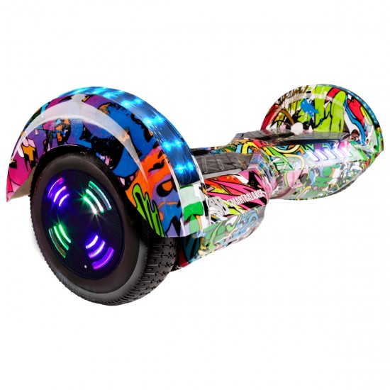 Pachet Hoverboard 6.5 inch cu Scaun Standard, Transformers Multicolor Junior, Autonomie Standard si Hoverkart Ergonomic Rosu, Smart Balance 2