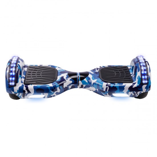 Pachet Hoverboard 6.5 inch cu Scaun Standard, Regular Camouflage Blue Junior, Autonomie Standard si Hoverkart Ergonomic Portocaliu, Smart Balance 6