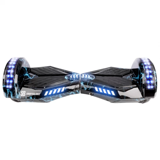 Pachet Hoverboard 6.5 inch cu Scaun Standard, Transformers Thunderstorm Blue PRO, Autonomie Extinsa si Hoverkart Ergonomic Portocaliu, Smart Balance 5
