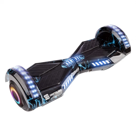 Pachet Hoverboard 6.5 inch cu Scaun Standard, Transformers Thunderstorm Blue PRO, Autonomie Extinsa si Hoverkart Ergonomic Portocaliu, Smart Balance 6